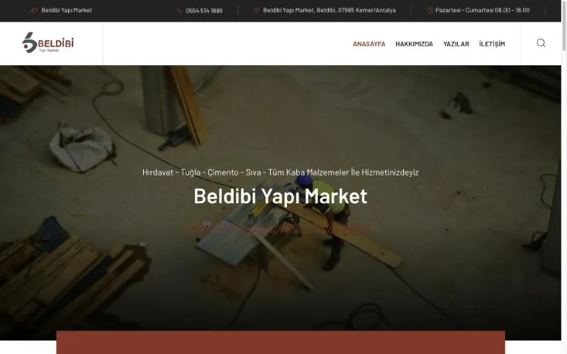 Beldibi Yapı Market web sitesi