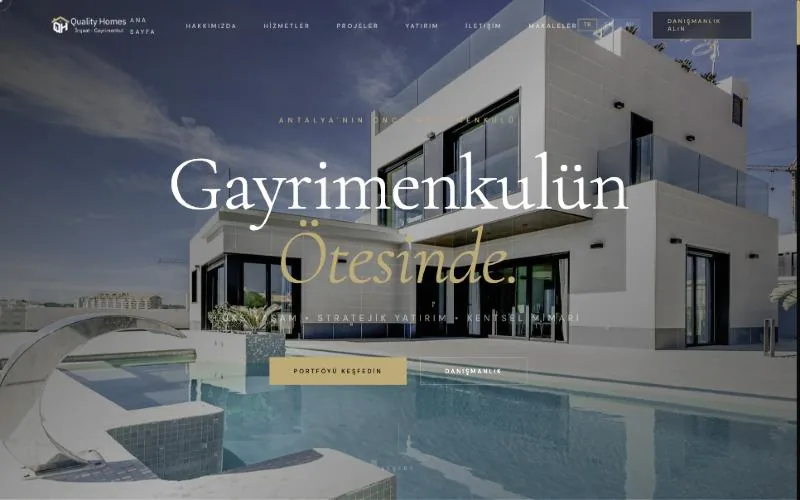 Quality Homes — premium gayrimenkul web sitesi