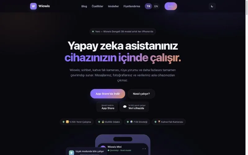 Wiowis — cihaz içi yapay zekâ asistanı